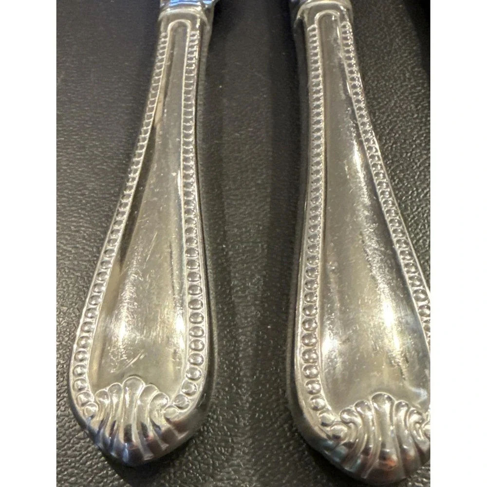 Lenox Bead Plume Glossy Dinner Knife Knives Set Of 5 Stainless Flatware